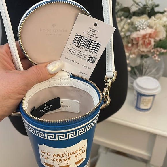 Kate Spade Blue and White Coffee Cup Handbag - Picture 6 of 13